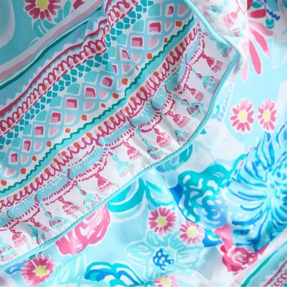 Pottery Barn Kids Teen Lilly Pulitzer Twin Sz Unicorns in Bloom Quilt Comforter